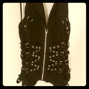 Black Lace Up Halter Corset